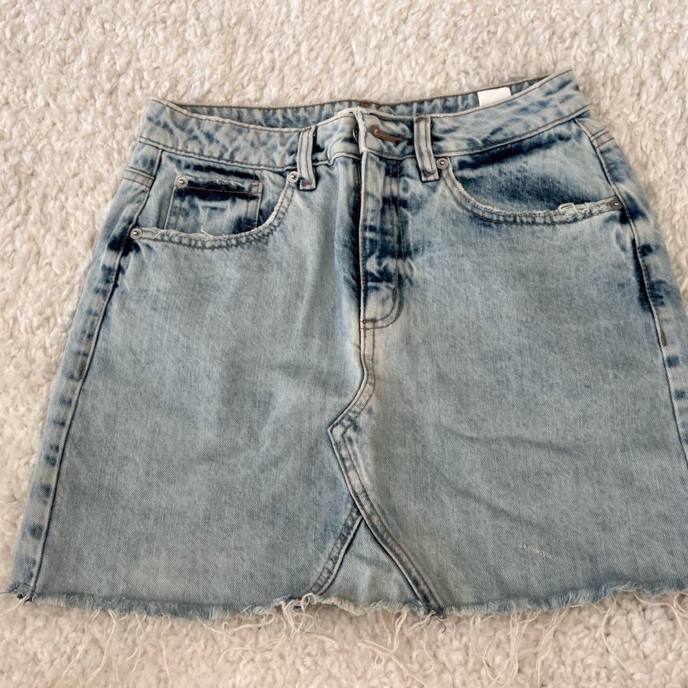 Garage Light Blue Jean Skirt